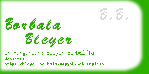 borbala bleyer business card